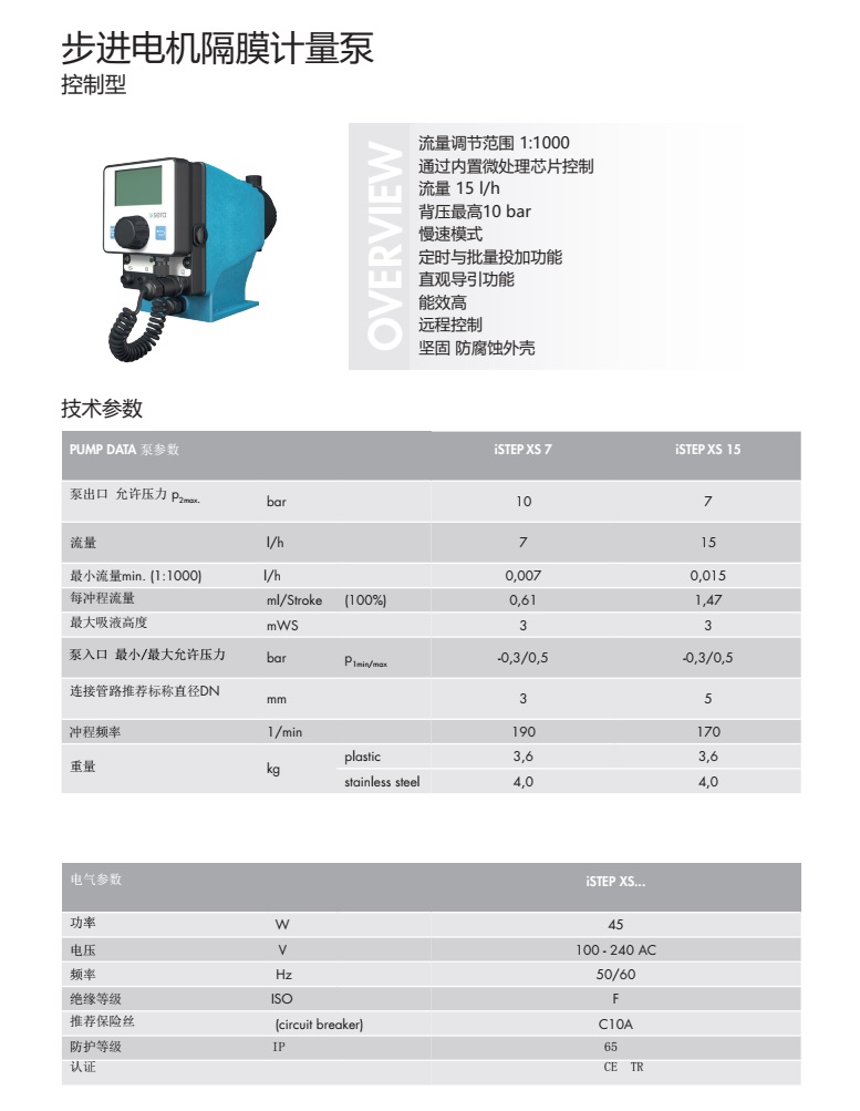 步進(jìn)電機(jī)隔膜計(jì)量泵ISETP XS P2